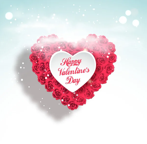 Coeur de Saint-Valentin en roses — Image vectorielle