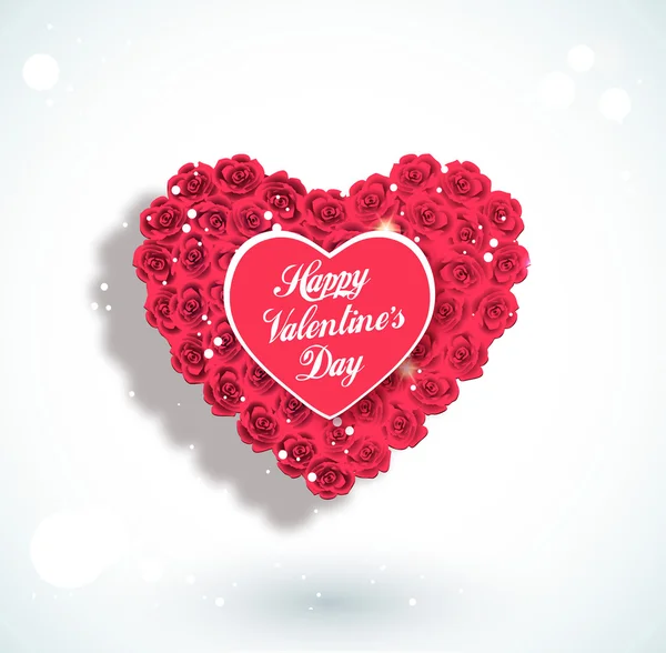 Valentine srdce z růží — Stockový vektor