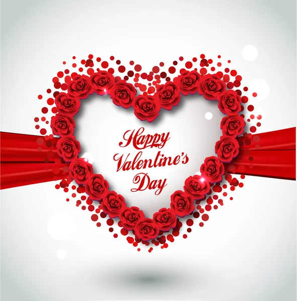 Valentine srdce z růží — Stockový vektor