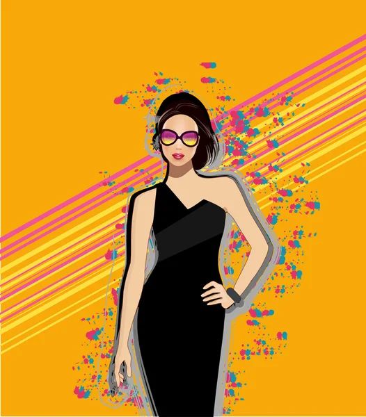 Fashion model-Fashion illustration — Stock Vector