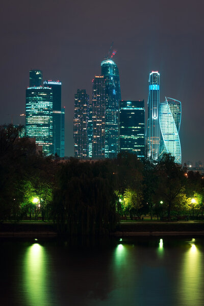 View on International Business Center Moscow City in the night