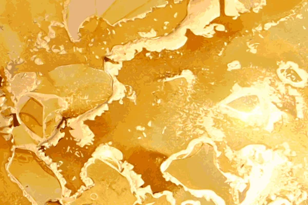 Miód i złoty kamienny marmur tekstury. Technika tuszu alkoholowego — Wektor stockowy