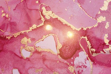 Parlak morumsu ve mermer desenli altın desenli. Alkol mürekkebi tekniği.