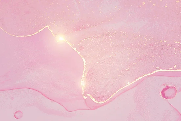 Patrón de mármol de piedra rosa y oro con luces brillantes — Vector de stock