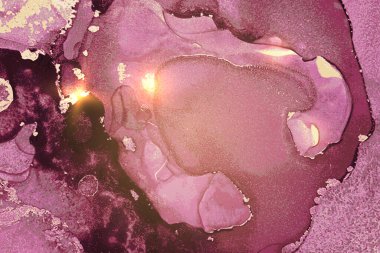 Ametist ve altın soyut mermer arka planda parıltılar