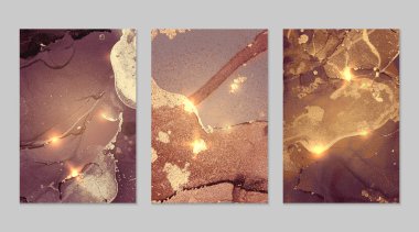 Mermer desenler dizisi. Burgundy ve altın jeot desenleri parıltılı