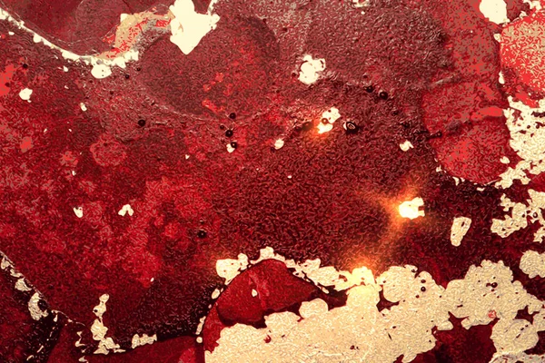 Тёмно-красная и золотая абстрактная текстура из чернил — стоковый вектор