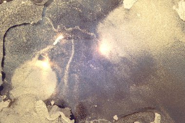 Mavi, gri ve altın soyut arka plan. Alkol mürekkebi mermer dokusu