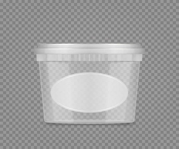 Transparent Jar Mockup Label Cheese Ice Cream Mayonnaise Yogurt Empty — Stock Vector