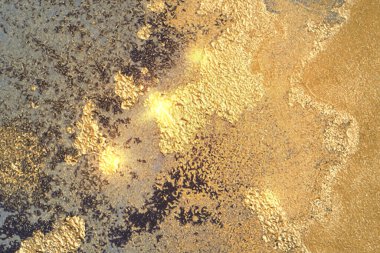 Turuncu, altın ve mavi mermer desenli, parıltılı. Soyut vektör arkaplanı