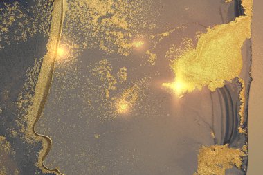 Gümüş rengi gri ve altın desenli mermer ve parıltılı