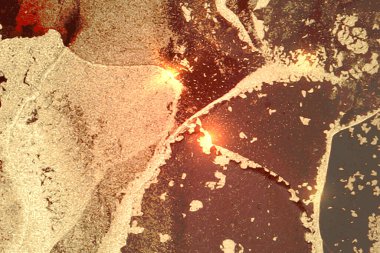 Soyut altın, kırmızı ve gri mermer desenli pırıltılı Vinatge