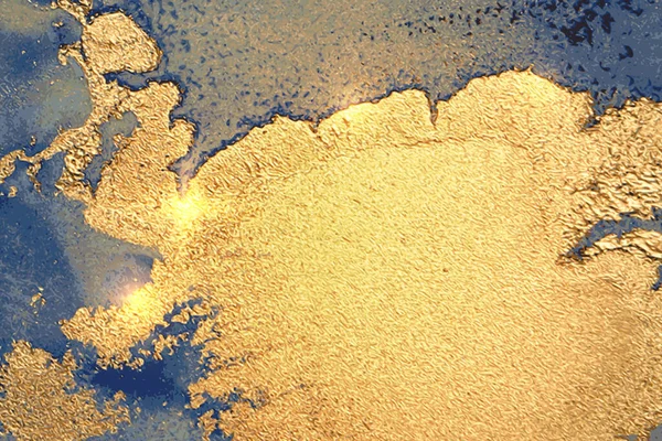 Vinatge błyszczące abstrakcyjne złoto i niebieski wzór marmuru z musujących — Wektor stockowy