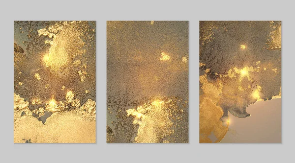 Mermer, altın ve gri arkaplan desenli — Stok Vektör