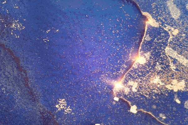 Resumen denim azul y oro patrón de tinta de alcohol con textura de mármol — Archivo Imágenes Vectoriales