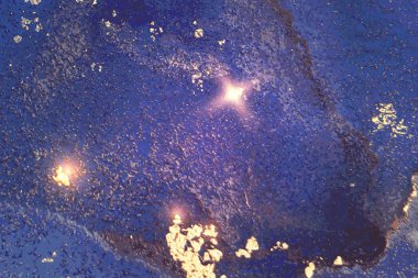 Soyut lacivert ve altın rengi alkol desenli mermer desenli.