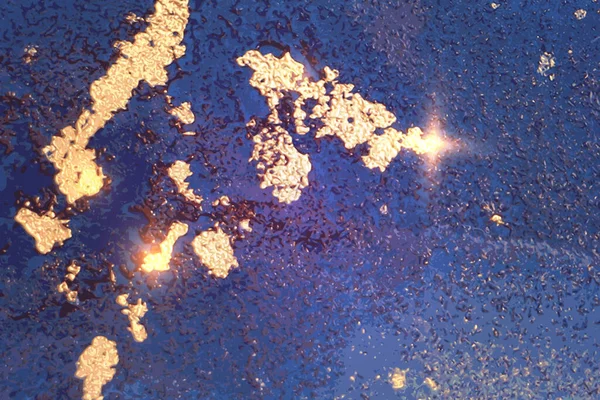 Abstrato azul royal e padrão de tinta de álcool dourado com textura de mármore — Vetor de Stock