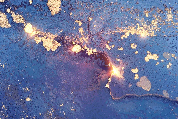 浅蓝色和金色液体艺术用大理石质地的酒精油墨图案 — 图库矢量图片