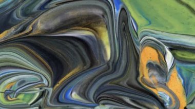 Sıvı koyu soyutlamalar. Derin boşluklar. Bakış açısı. Alçak alan derinliği. Mavi arka plan. Soyut koyu renkli arka plan taşınıyor. Boyalar karıştırılıyor.