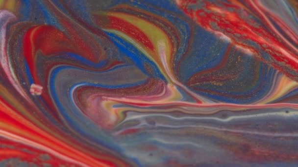 Astrazioni liquide. Spazi di inchiostro profondi. Prospettive. Bassa profondità di campo. Sfondo blu. Sfondo colorato astratto in movimento. Miscelazione colori vernice. — Video Stock