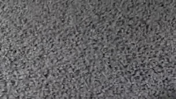 Plastpellets hoppar på det vibrerande bordets bärverk. Framställning av granulat av polyeten. — Stockvideo