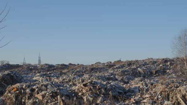 Despejo de lixo doméstico. Desastre ambiental. — Vídeo de Stock