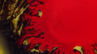 Kristal filizlenmesi. Karanlık bir arkaplanda soyut kırmızı nokta. Soyut Grunge Sanat Mürekkep Boyası Patlama Patlaması Arkaplanı.