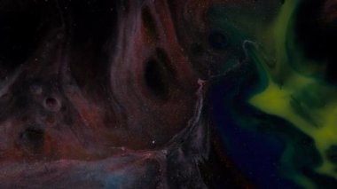 Yeşil, kırmızı, mavi, siyah hareketli arka plan. Akışkan sanat. Sıvı soyutlamalar. Derin mürekkep boşlukları. Soyut renkli arkaplan taşınıyor. Derin mürekkep boşlukları.