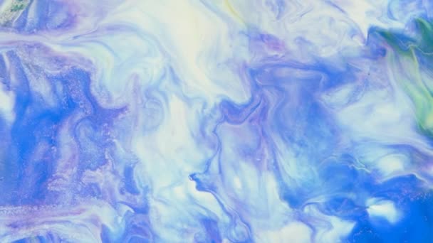 Blue and white background image. Paint drips off the canvas. Liquid paint stains. Soft transition. Abstractions ART backgrounds transitions screensavers. — Stock Video