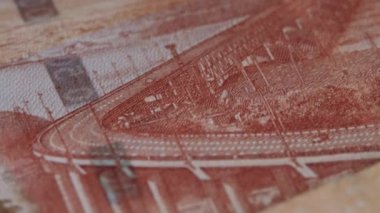 5000 Rus rublesi. Bir yığın banknot 5000 Rus rublesi..