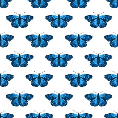 Parlak kelebekli, kusursuz bir desen. El çizimi doku tasarımı