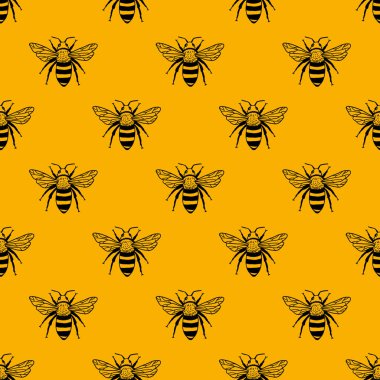 Arılarda kusursuz bir iz var. Siyah ve sarı doku