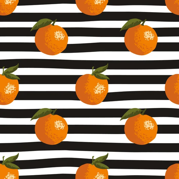 Modèle Été Sans Couture Vectoriel Avec Des Oranges Sur Fond — Image vectorielle