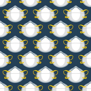 Tıbbi maskeli ve solunum cihazlı vektörsüz desen