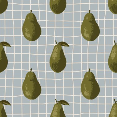 Retro geometri arka planında avokadoları olan kusursuz bir yaz şablonu.