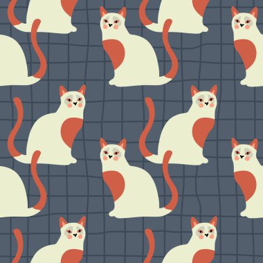 Yavru kedilerde vektörsüz desen. Yaratıcı çocuksu doku.