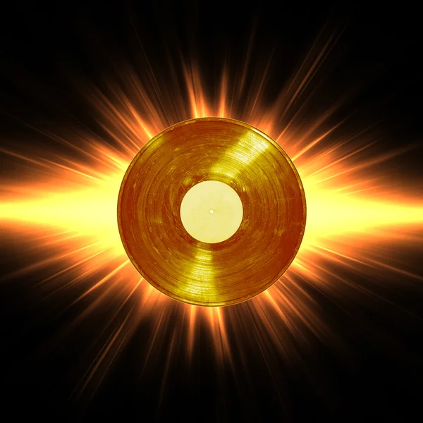 Gouden vinyl single — Stockfoto