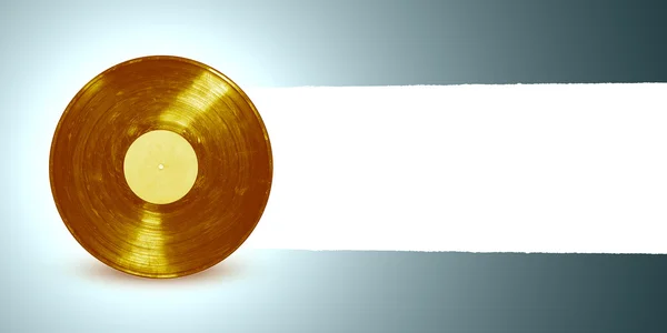 金のビニール レコードの背景 — ストック写真