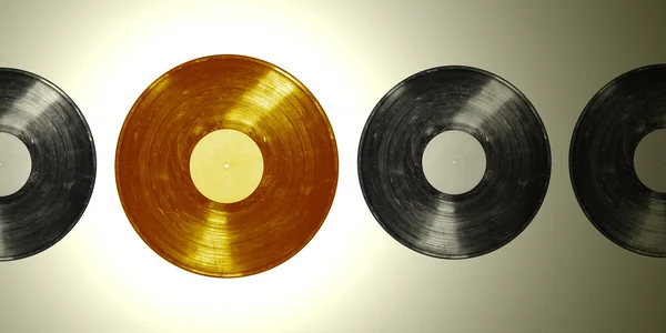 Disco de vinilo de oro — Foto de Stock