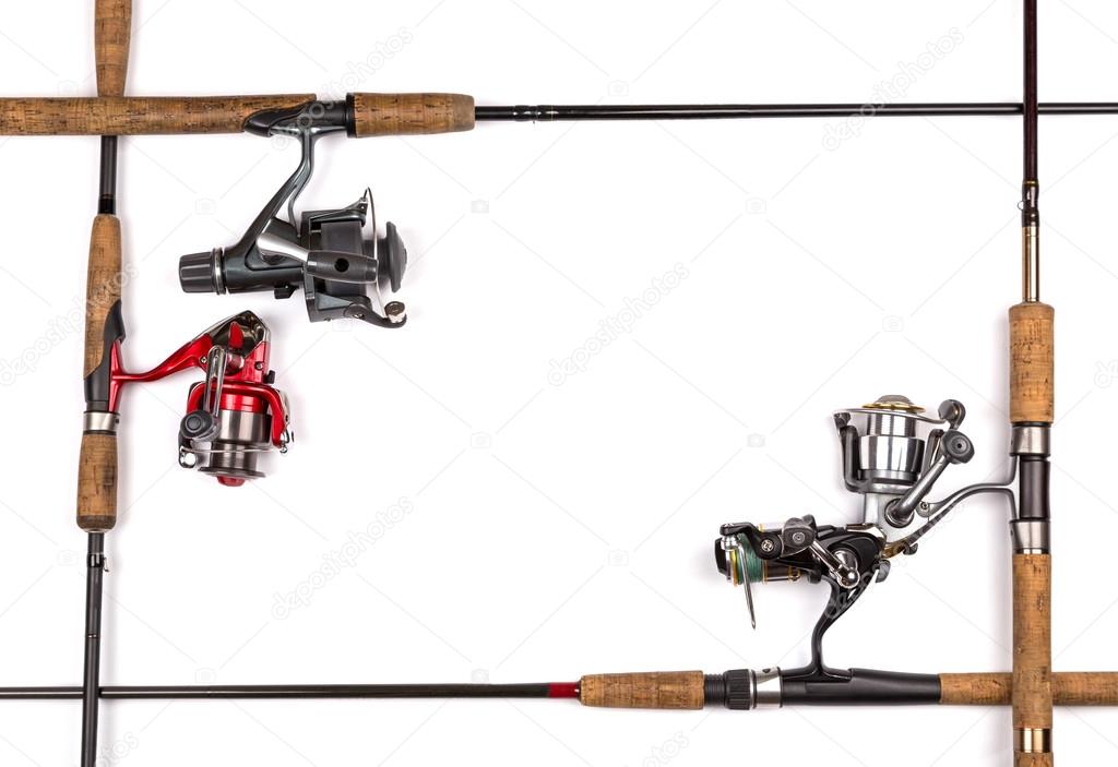 frame from fishing rods and reels