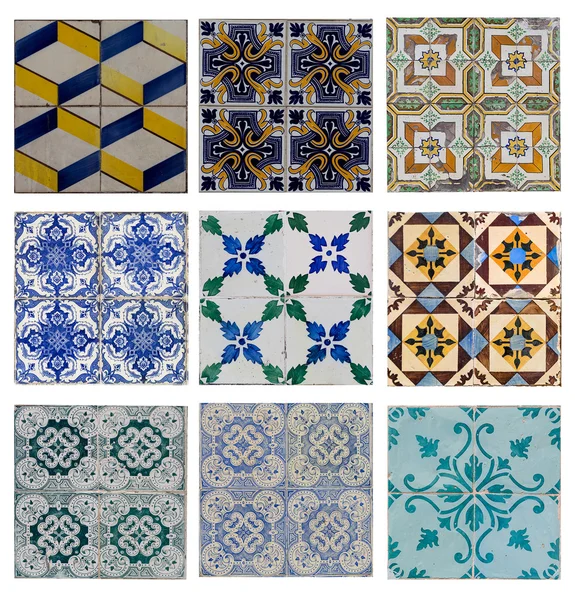 Set traditional azulejos tiles — Stock Photo, Image