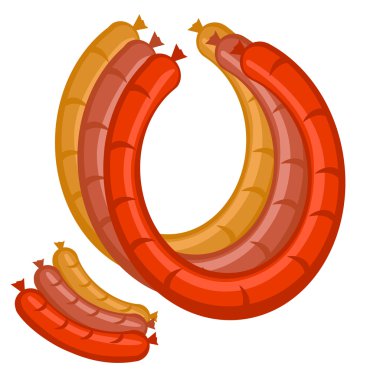 renklerde üç sosis vektör 