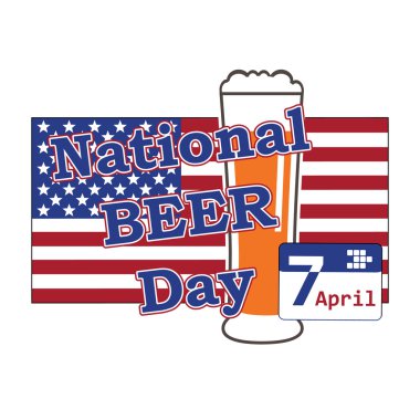 ABD bira cam b ile 7 Nisan Ulusal bira günü için vektör