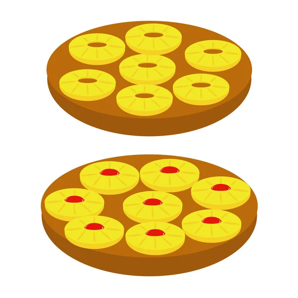Векторний силует підкріплений ананасом вниз торт — стоковий вектор