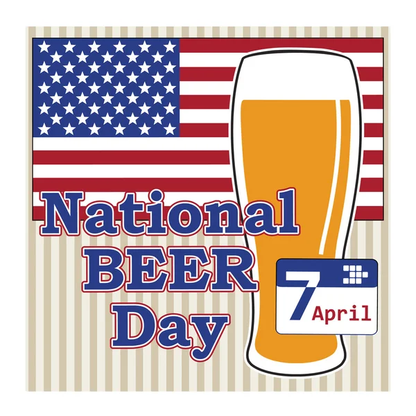 Vector voor nationale bier dag in usa 7 april met bierglas op b — Stockvector