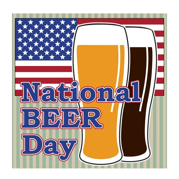 Vector voor nationale bier dag in usa 7 april met bierglas op b — Stockvector