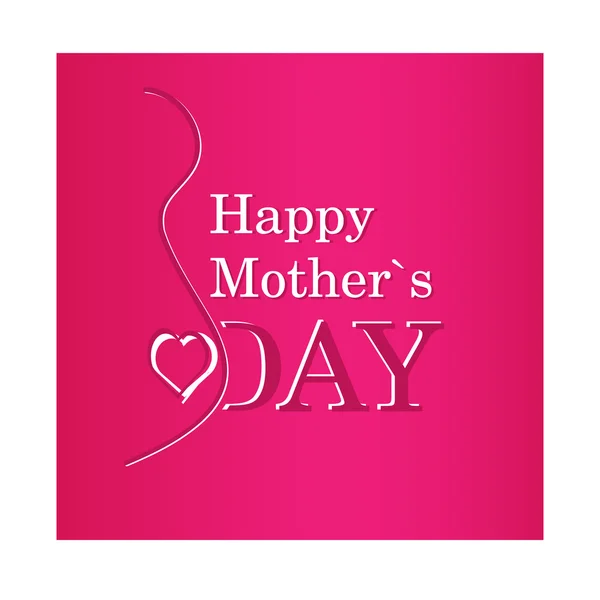 Happy Mother's Day tekst z ciąży sylwetka w purp wektor — Wektor stockowy