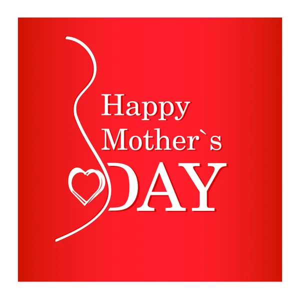 Vetor Feliz Dia das Mães texto com silhueta de gravidez em vermelho — Vetor de Stock