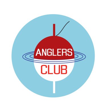 amblem balıkçılık ile float siluet vektör ve olta balıkçılığı yazın