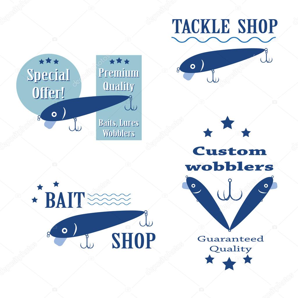 Vector set design bait wobbler for fishing tackle shop Stock
